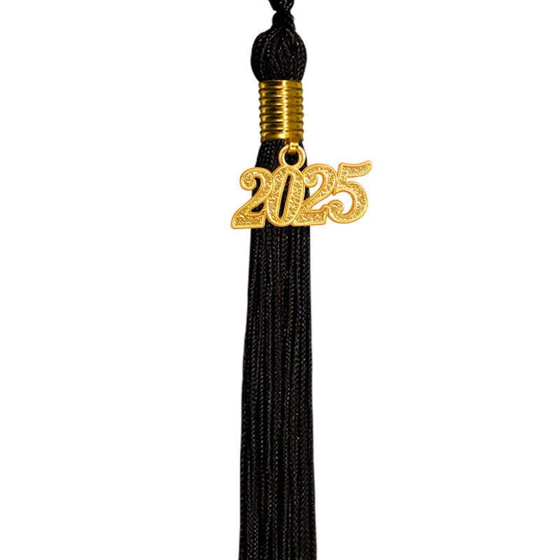 GraduationMall Single Color Graduation Tassel with 2025 Year Charm 9" Gold - Image 2