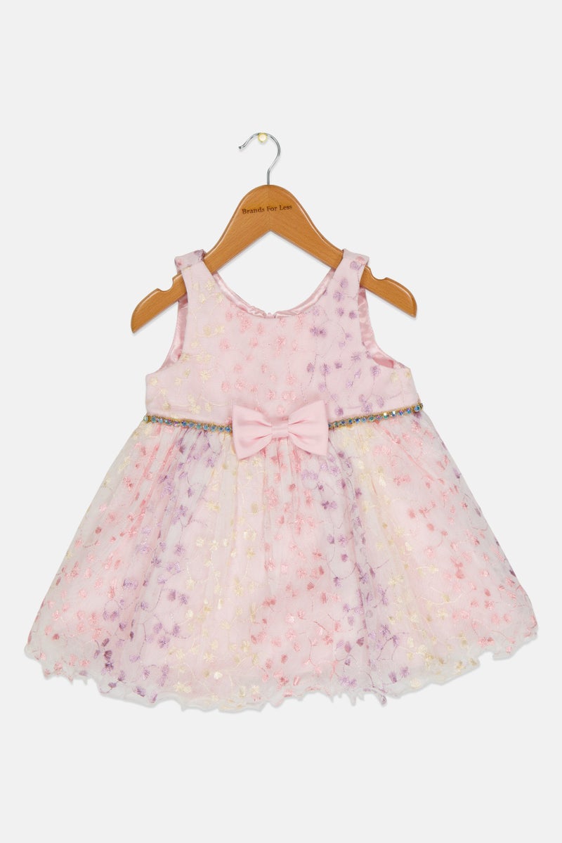 american Princess Toddlers Girl 2 Pieces  Embroidered Party Dress And Short, Multicolor  - Image 1