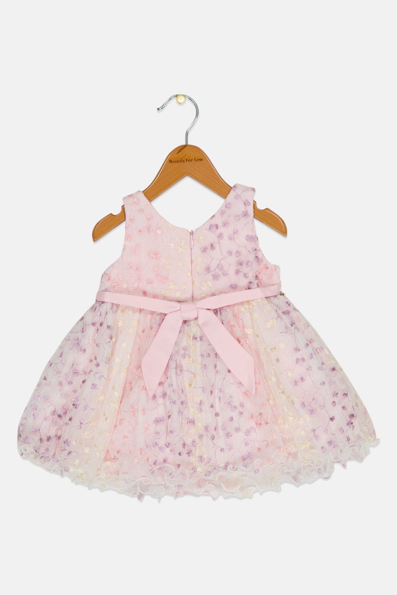 american Princess Toddlers Girl 2 Pieces  Embroidered Party Dress And Short, Multicolor  - Image 2