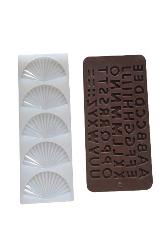 SHOAIB GARNISHING CHACOLATE Mould Fan Shape and ALFABET Silicone Mould - Image 1