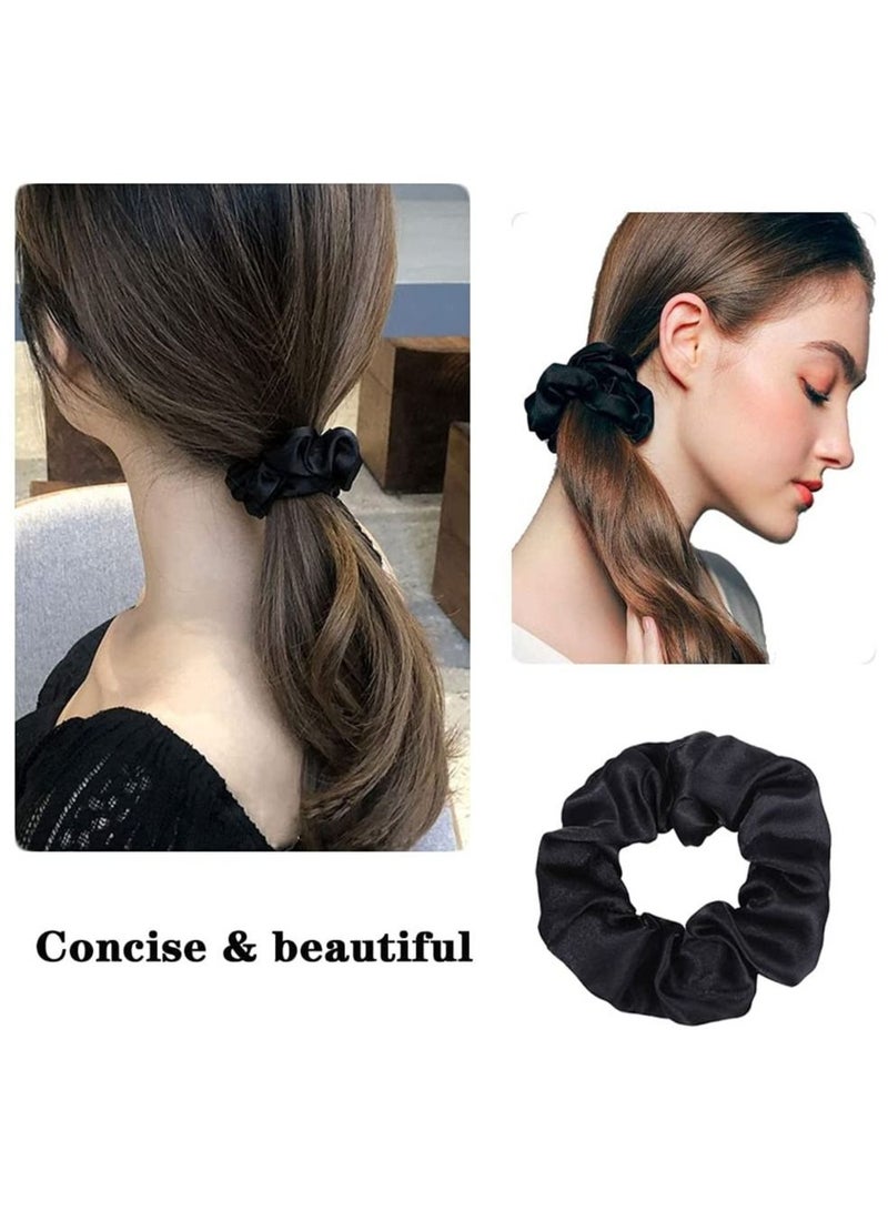ORiTi Hair Scrunchies, Silk Satin Hair Ties Ropes Soft Elastic Hair Band Ponytail Holder Large Jumbo Hair Scrunchy Cute Hair Accessories for Women Girl -6 Pack  - Image 2