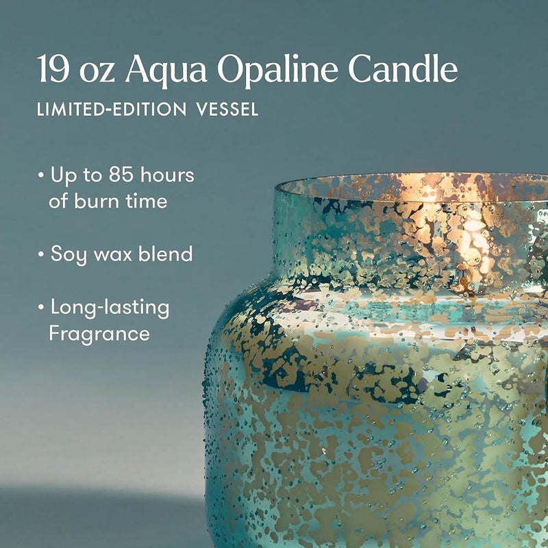 Capri Blue Volcano Scented Candles Glass Jar Aqua Opaline Blue, 19 oz - Image 4