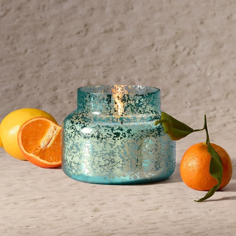Capri Blue Volcano Scented Candles Glass Jar Aqua Opaline Blue, 19 oz - Image 2