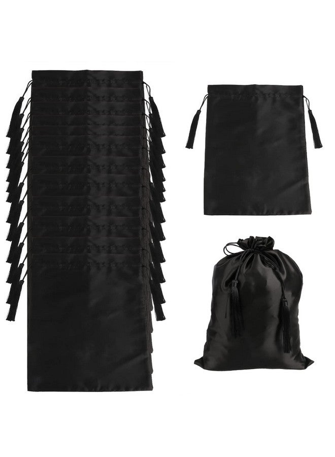 Jelyne 12 Pcs Large Silk Satin Bags Hair Storage Bag With Drawstring Tassel For Packaging Wigsbundleshair Extensions And Hair Tools 11.8X15.7Inch Multipurpose Large Bags - Image 1