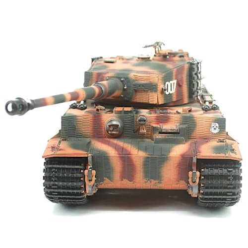 POCO DIVO German Tiger I Heavy Tank 124 Infrared IR Combat Panzer RTR 24Ghz RC Armored Vehicle Taigen 384111LC Late Version Airbrush Paint Sound Light Recoil WWII Military Model Camouflage - Image 1