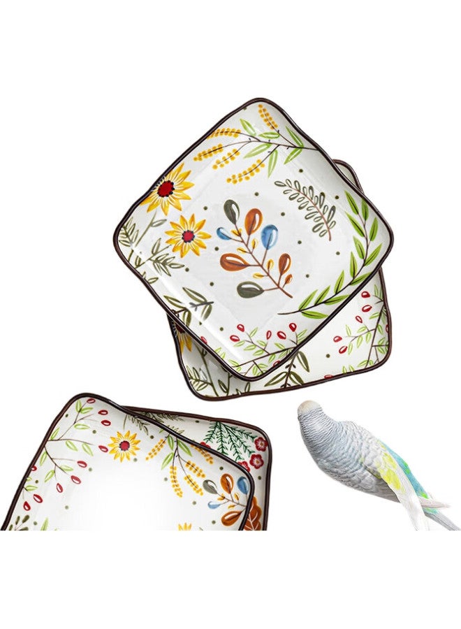 JD.com Jd Jingzao Plate, For Grilled Fish, Steak, Western Cuisine, Fruit And Vegetables, Home Use, Floral Series, 6 Inches * 4 - Image 1