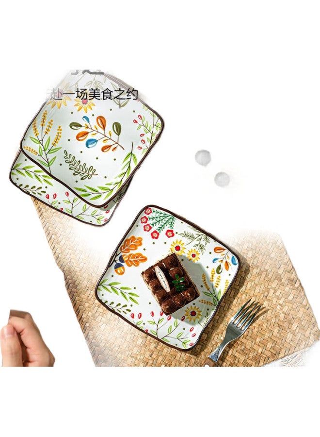 JD.com Jd Jingzao Plate, For Grilled Fish, Steak, Western Cuisine, Fruit And Vegetables, Home Use, Floral Series, 6 Inches * 4 - Image 3