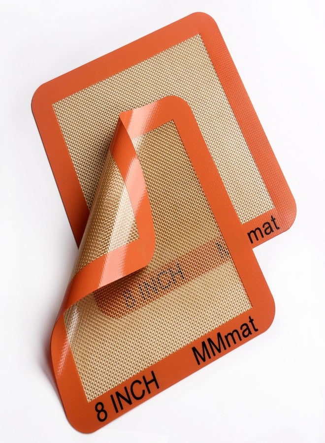 MMmat Silicone Baking Mats Set of 2 Square Non-Stick Reusable Air Fryer Linner - Best German Silicone - 8 inch - Image 2
