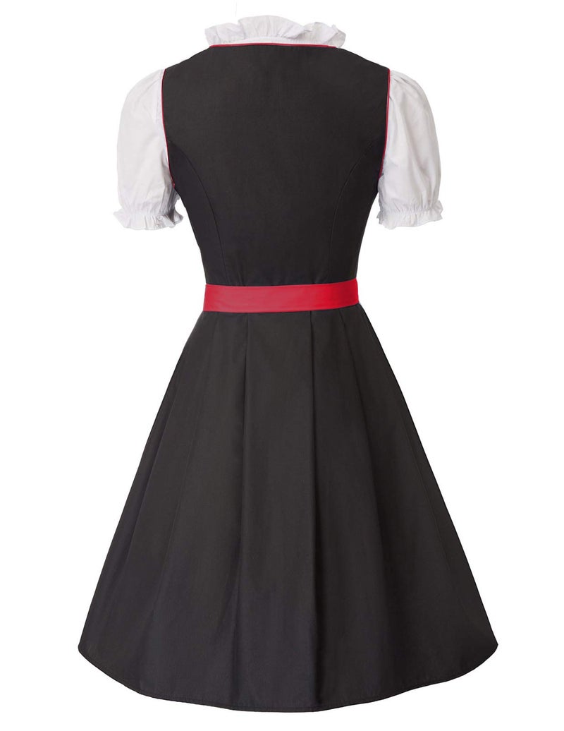 JASAMBAC German Authentic Drindl Costumes Oktoberfest Top Dirndl Dress Halloween Size L Color Red - Image 2