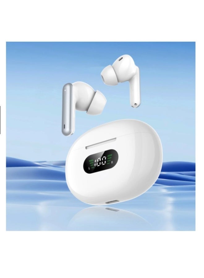 Haing سماعة أذن لاسلكية مع علبة شحن بيضاء - Image 5