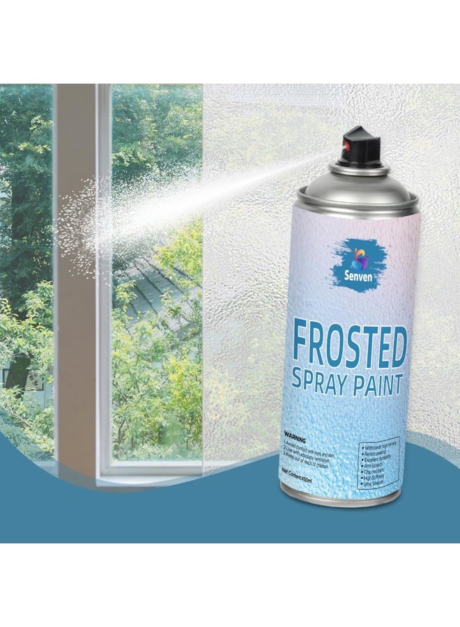 SENVEN Glass Frosted Spray Paint Translucent 16oz, Frosted Glass Paint for Windows Privacy Glass Frosting for Home Bathroom Door Kitchen and Office Window Frosting, Peep-Proof & UV Blocking Anti-Glare - Image 1
