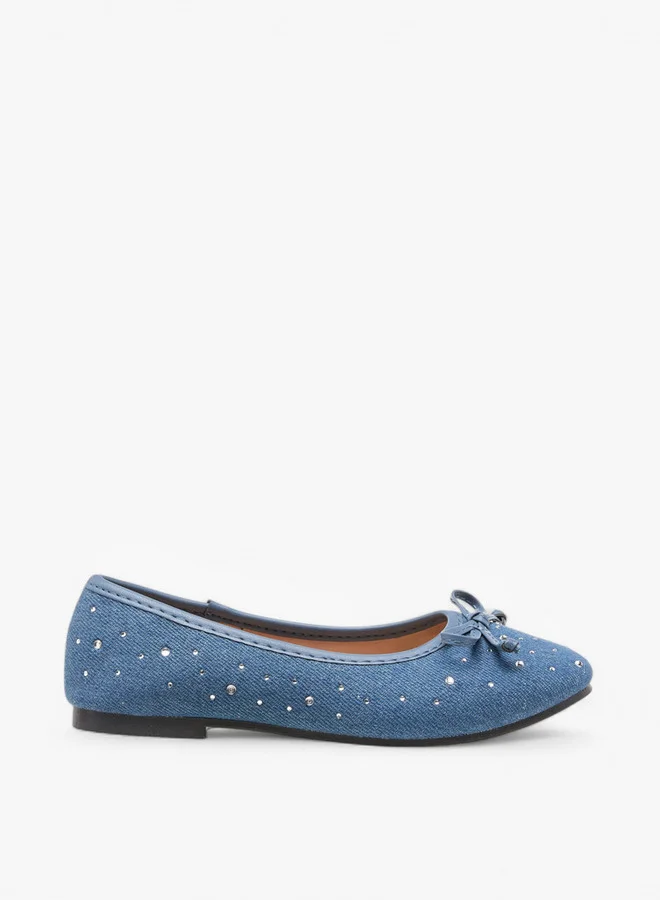 Flora Bella By Shoexpress Girls Bow Accent Slip-On Ballerina Shoes