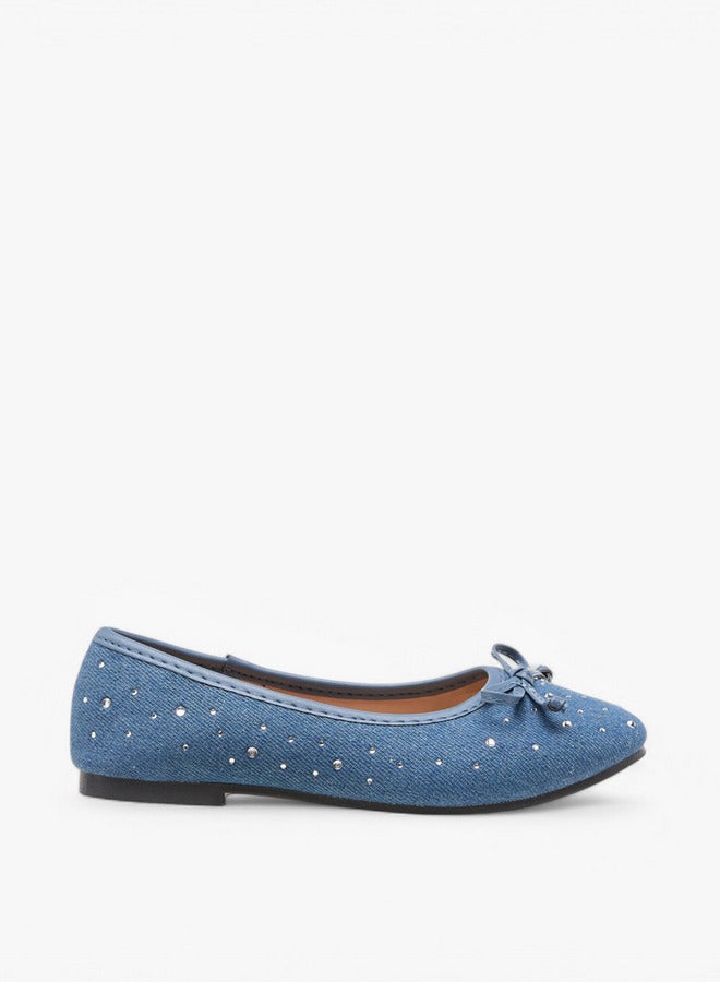 Flora Bella By Shoexpress Girls Bow Accent Slip-On Ballerina Shoes  - Image 3