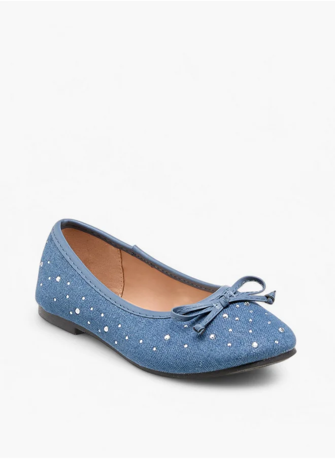 Flora Bella By Shoexpress Girls Bow Accent Slip-On Ballerina Shoes