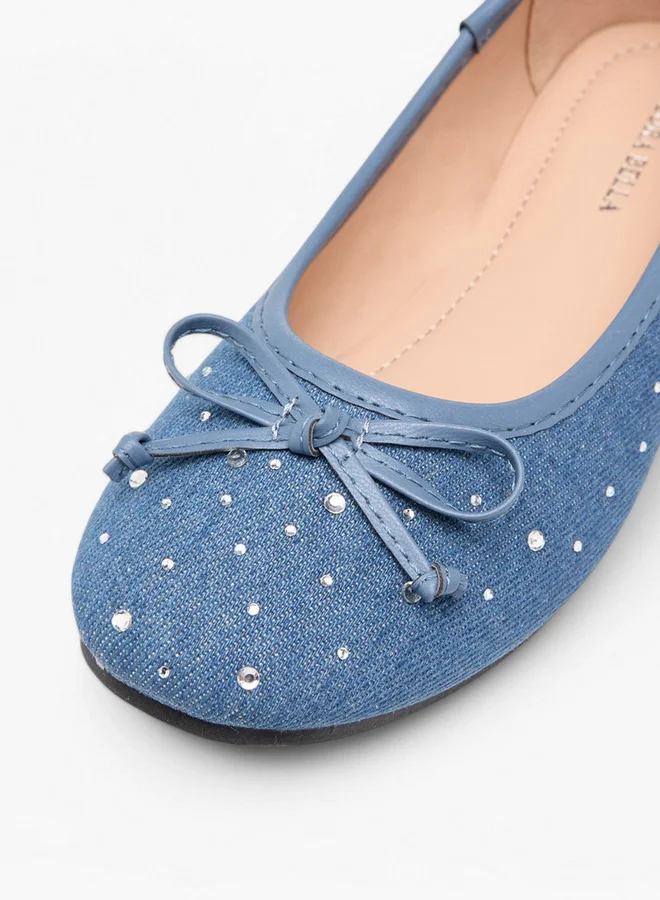 Flora Bella By Shoexpress Girls Bow Accent Slip-On Ballerina Shoes