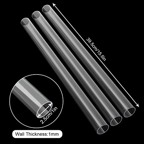 EOEXN 10PCS Rigid PETG Tube - 1" (25mm) OD 1mm Wall Thickness, 16" Length - Clear Plastic Tubing - Image 2