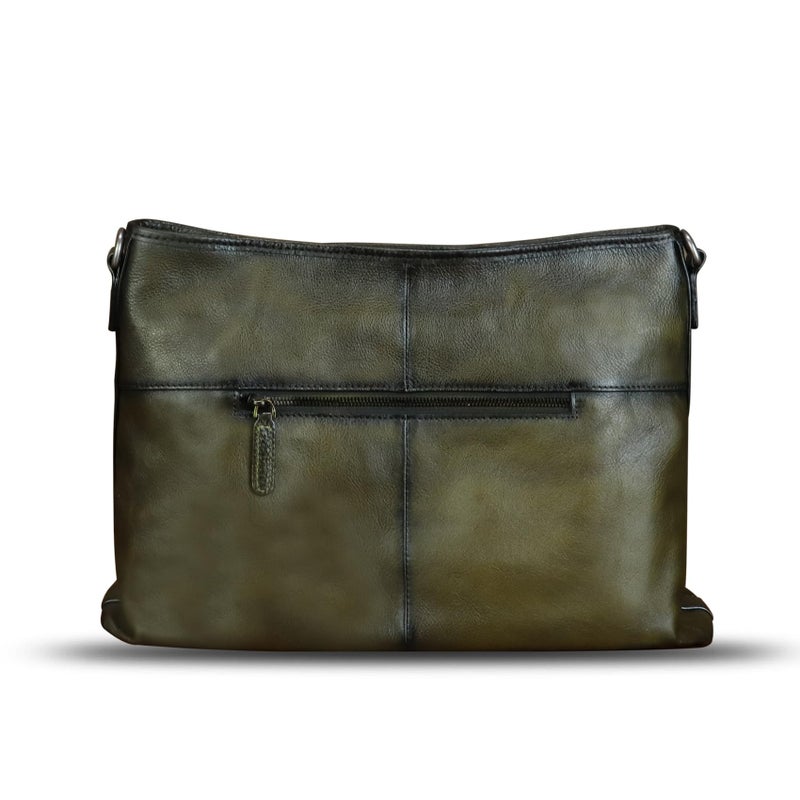 LRTO Genuine Leather Hobo Bag for Women Tote Bag Vintage Handmade Shoulder Bag Crossbody Satchel Purses Pouch (Green) - Image 3