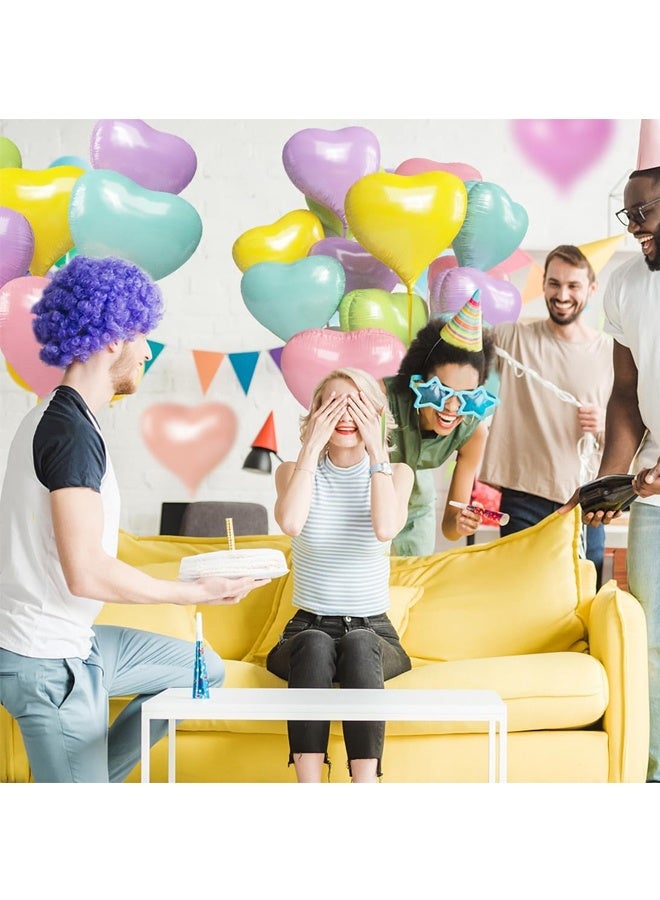 18 inch 10 Pcs Colourful Heart Balloons, Heart-Shaped Balloons, 5 Colours Heart Balloon for Birthday, Wedding, Valentine's Day, Baby Shower, Party Decoration - Image 3