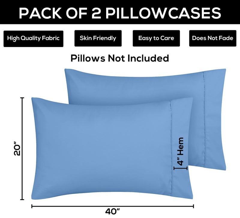 Utopia Bedding Queen Pillow Cases - 2 Pack - Envelope Closure - Soft Brushed Microfiber Fabric - Shrinkage and Fade Resistant Pillow Covers 20 X 30 Inches (Queen  Dutch Blue) - Image 4