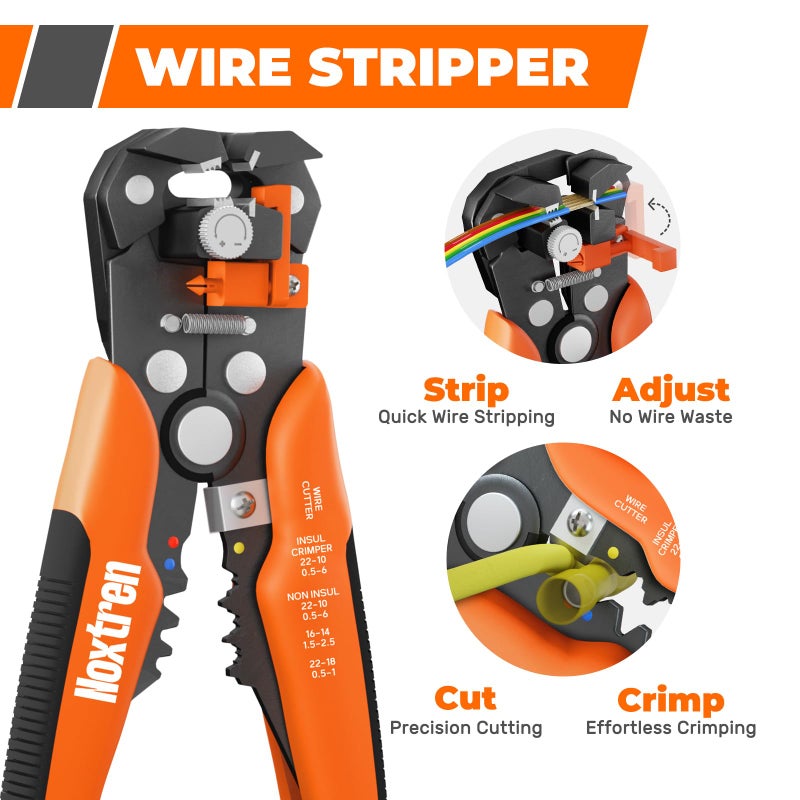 Noxtren Crimping Tool For Heat Shrink Connectors, 310PCS AWG 22-10 Waterproof Automotive Marine Grade Heat Shrink Wire Connectors and Wire Stripper - Image 4