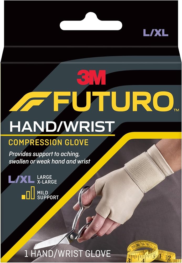 فوتورو قفاز Futuro Compression (دعم المعصم)، مقاس L/XL، 1 وحدة/عبوة لون بيج 09187ENR يوفر دعمًا لليد والمعصم المؤلمين أو المتورمين أو الضعيفين دعم خفيف - Image 1