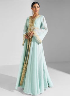 Lace Detail Belted Dress