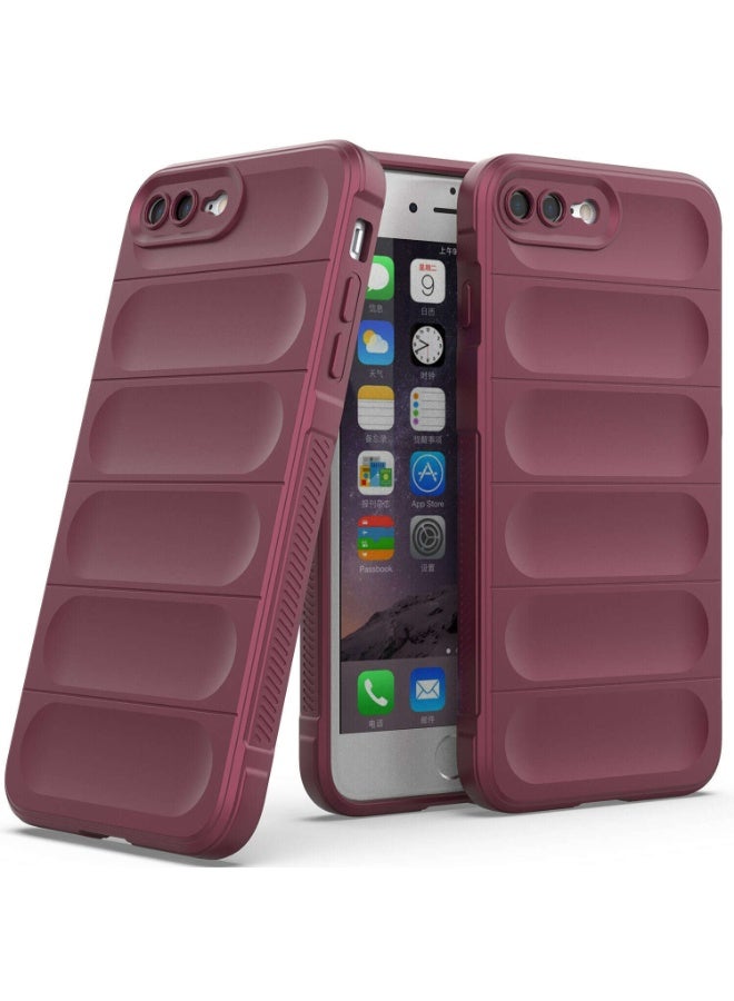 Premium Protection Back Silicone Case Compatible with Iphone 7/8 Plus Magic Shield Shockproof Case with Camera Protection (wine Red) - Image 1
