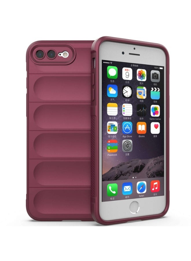 Premium Protection Back Silicone Case Compatible with Iphone 7/8 Plus Magic Shield Shockproof Case with Camera Protection (wine Red) - Image 2