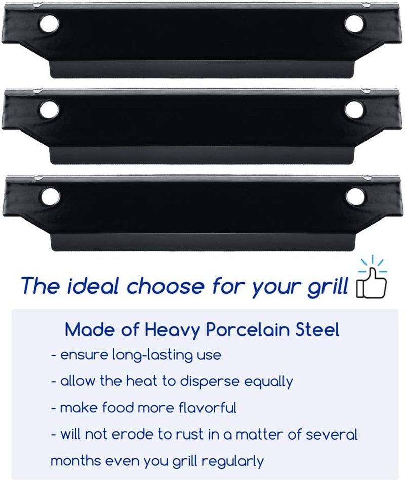 Utheer Grill Parts Replacement for Dyna-Glo DGC310CNP-D 3-Burner Propane Gas Grill, Porcelain Steel Heat Shield Tent Flavor Bars Flame Tamer 3 Packs, Grill Grid Grates 1 Pack - Image 3