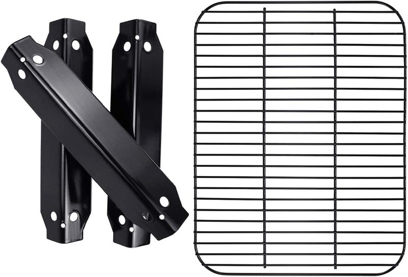 Utheer Grill Parts Replacement for Dyna-Glo DGC310CNP-D 3-Burner Propane Gas Grill, Porcelain Steel Heat Shield Tent Flavor Bars Flame Tamer 3 Packs, Grill Grid Grates 1 Pack - Image 1