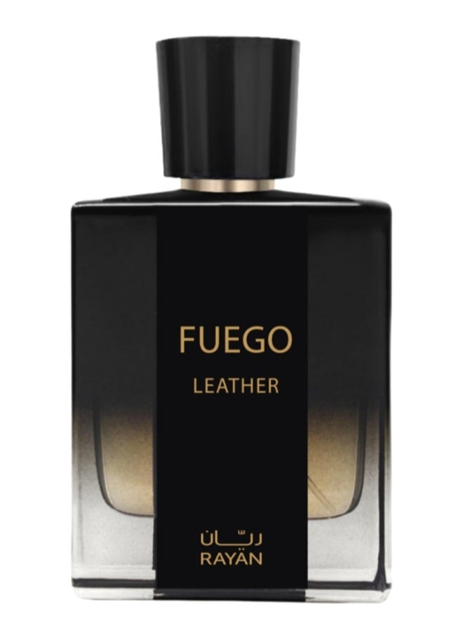 ريان - عطر ريان فويغو ليذر العربي للرجال - 100 مل ماء عطر للرجال، عطر طويل الأمد - الجلود، البرغموت، اللافندر، الموغيت، المسك الأبيض، نجيل الهند، خشب الصندل، التونكا، والعنبر، مثالي للهدايا - Image 1