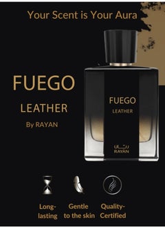 Rayan RAYAN Fuego Leather Perfume for Men – Long Lasting Arabian Eau De Parfum, 100mL (3.34 Fl oz) Men Perfume with Bergamot, Lavender, Vetiver, Sandalwood, Tonka & Amber - Ideal Gift for Ramadan & Eid  - Image 4