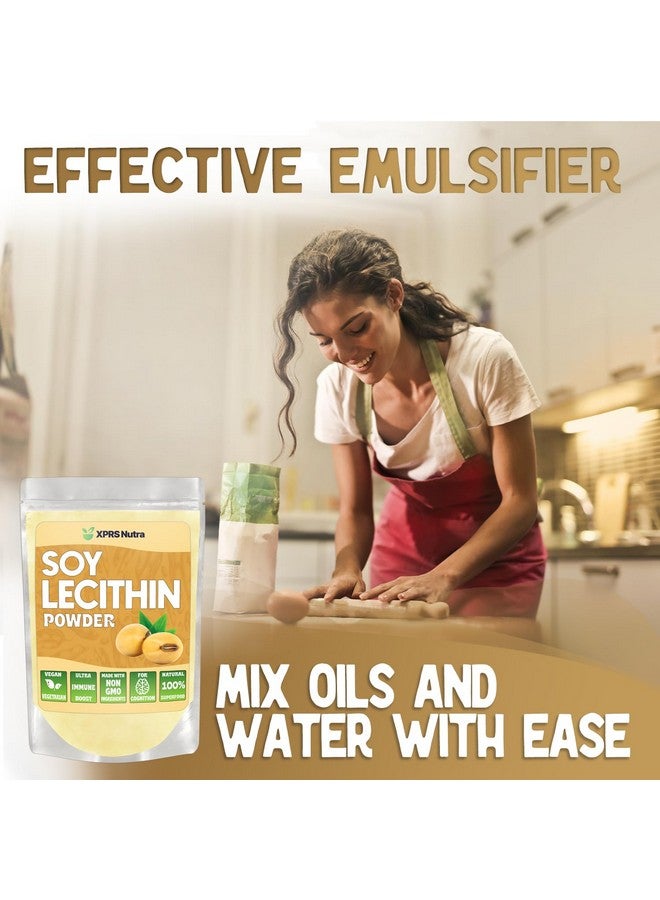 إكسبرس نوترا مسحوق ليسيثين الصويا XPRS Nutra مستحلب دهني صالح للأكل - مناسب للطهي والخبز والمزيد - مسحوق ليسيثين الصويا صديق للنباتيين، مساعد طهي (4 أونصة) - Image 2