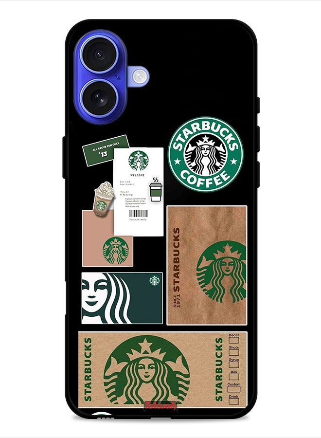 Tolwak Apple iPhone 16 Protective Case Cover Starbucks Sticker - Image 1