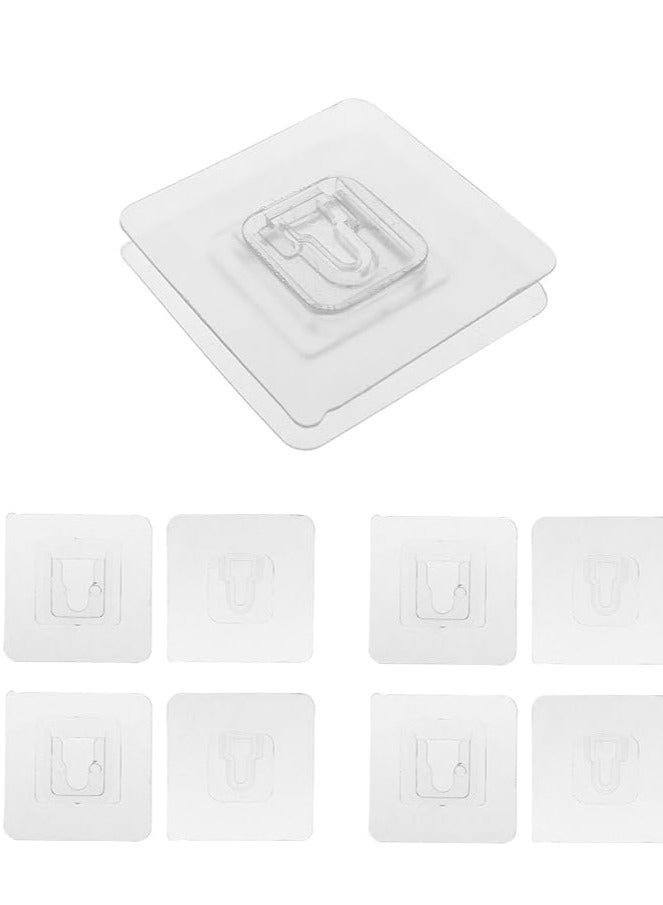 5 Pairs 6x6cm Screwless Plug Board Holder Single Clip Shelf Support Clip Self Adhesive Plug Board Holder Suitable for Wall and Glass and Stainless Steel Flat Panel  - Image 1