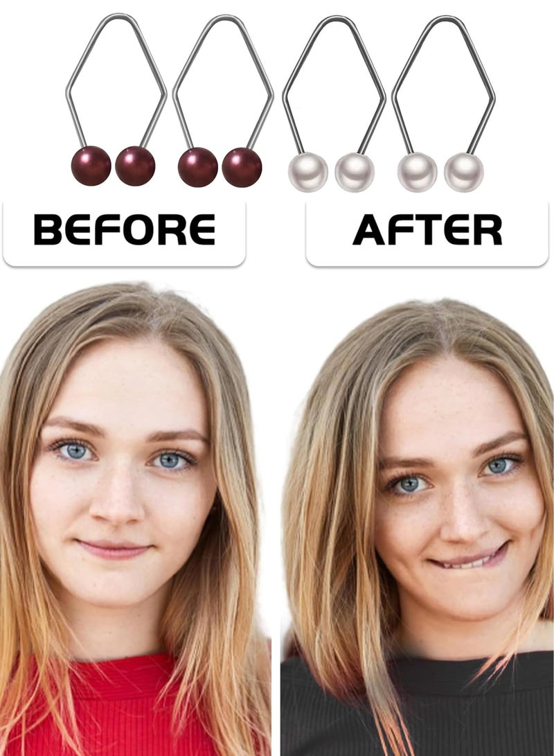 Estelle 2 Pair Dimple Maker for Cheeks Facial Dimple Trainer to Create Charming Smile Premium Stainless Steel Tool for Natural Dimples Easy Facial Expression Training Red and Pink - Image 3