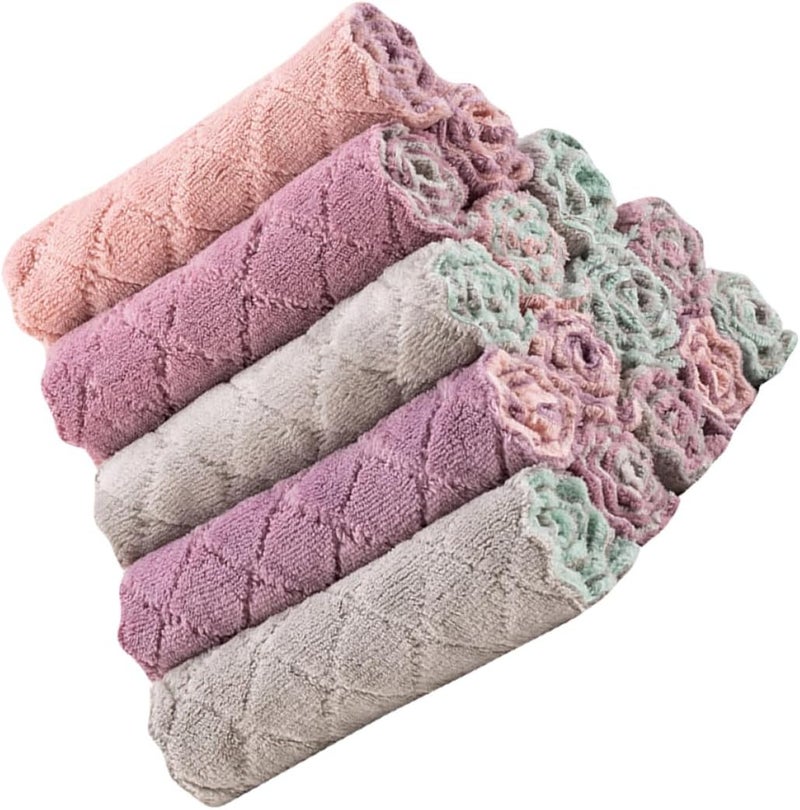 CHILDWEET 15pcs Double-Sided Kitchen Dish Towels Absorbent Wiping Rags Lint-Free Multipurpose Cleaning Cloths for Home and Tableware - Image 1