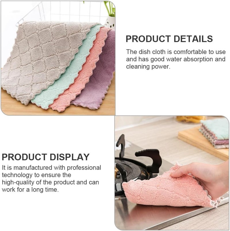 CHILDWEET 15pcs Double-Sided Kitchen Dish Towels Absorbent Wiping Rags Lint-Free Multipurpose Cleaning Cloths for Home and Tableware - Image 3