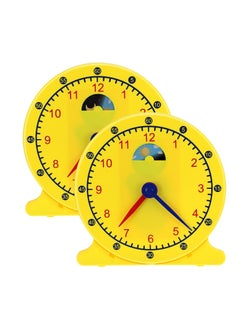 2 Pcs Student Clock Time Telling Teaching Clock for Kids Classroom Learning Analog Clock Judy Clock Teachers Supplies Develops Day and Night Time Early Math Skills( 11.8 x 12 In)