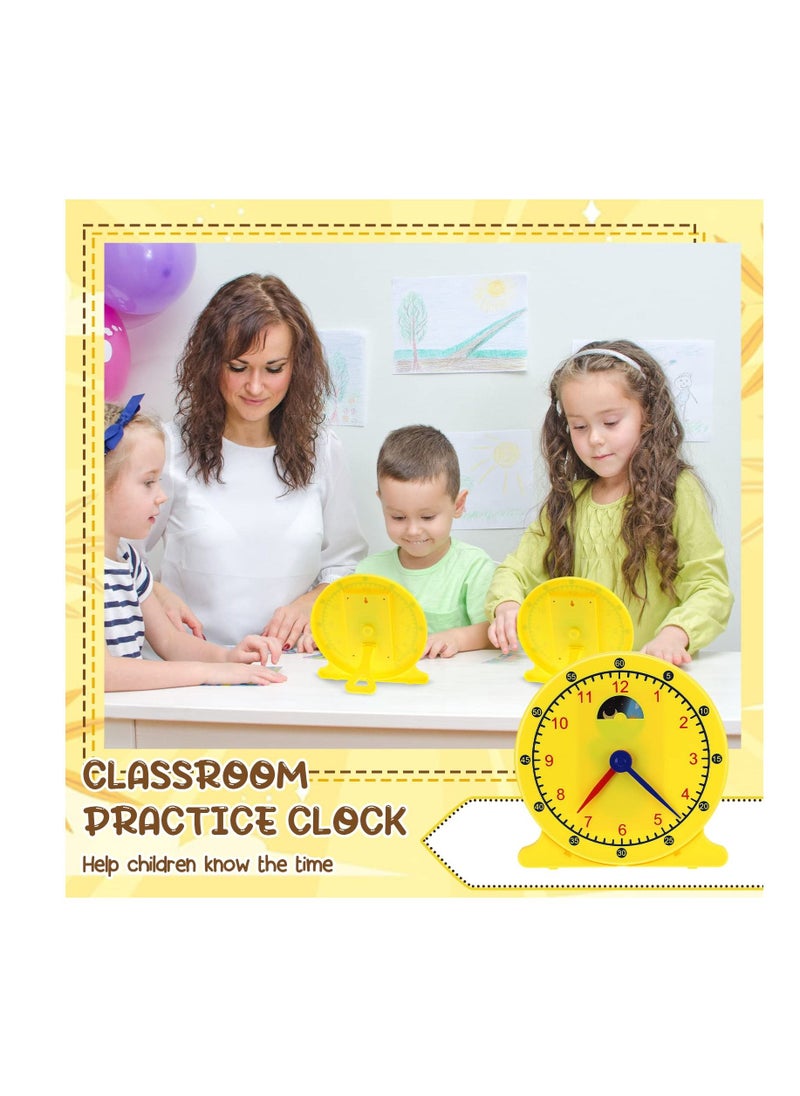 Excefore - 2 Pcs Student Clock Time Telling Teaching Clock for Kids Classroom Learning Analog Clock Judy Clock Teachers Supplies Develops Day and Night Time Early Math Skills( 11.8 x 12 In) - Image 1