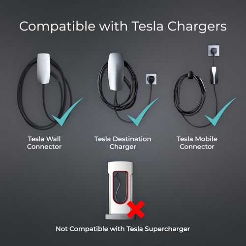 Lectron Tesla to J1772 EV Charging Adapter – NACS Converter, 48 Amp & 250V, Compatible with Tesla High Powered Connectors, Destination Chargers & Mobile Connectors for J1772 Electric Vehicles (Black) - Image 3