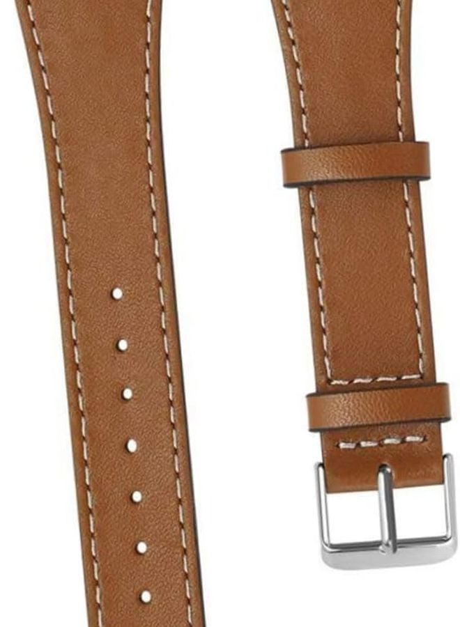 Brown Leather Watch Band Stylish Comfort Fit Wristband - Image 1