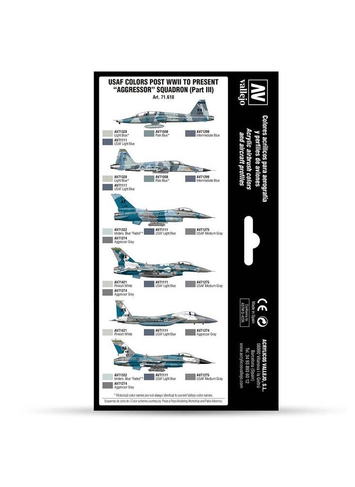 Vallejo - 71.618 VALLEJO MODEL AIR-AW SET: USAF COLORS AGRESSOR SQUADRON PART 3 17ml (8-pc set) - Image 1
