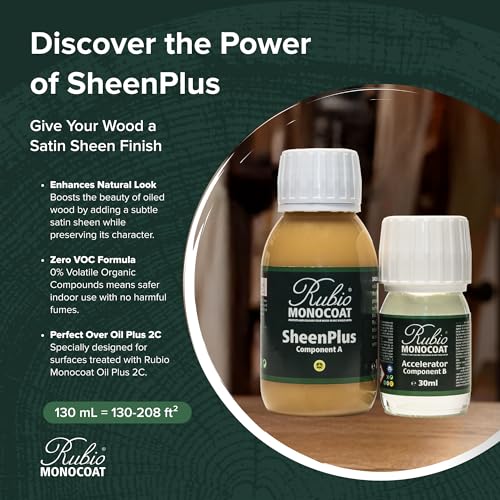 Rubio Monocoat SheenPlus 208 ft² | 0% VOC Satin Look Sheen Enhancer & Wood Finish for Interior Surfaces, Furniture, Floors, Countertops & Tables Finished with Oil Plus 2C | 130 ml - Image 2