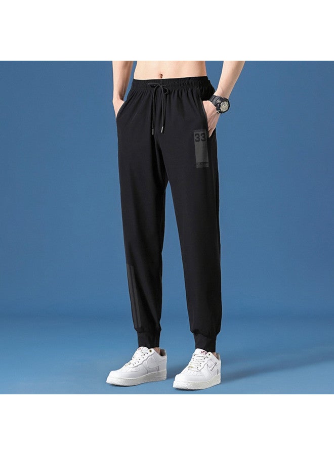 Ice Silk Fabric Men's Sports Pants, Summer Thin Breathable Running Trousers, Korean Style Versatile Casual Joggers - Image 3