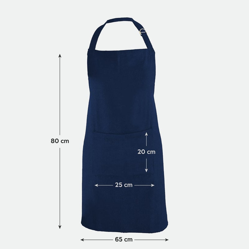 Ecotribe Set of 2 Cotton Apron for Kitchen-Adjustable Belt-Unisex Apron with Utility Pocket-Cooking Kitchen Apron-Free Size - Image 3