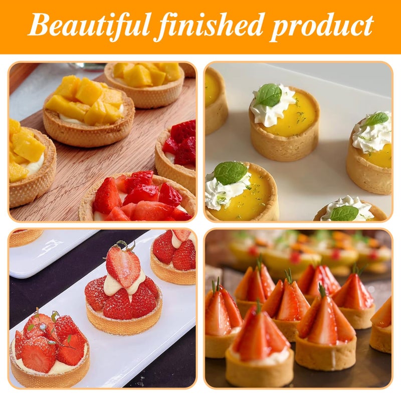 RICHSC-PAN Tart Ring, 16 Packs of Food-Grade Stainless Steel Perforated Tart Rings. A Combination of 3.15 Inches and 2.36 Inches. Suitable for All Kinds of Small Fruit Tart Crusts. - Image 5