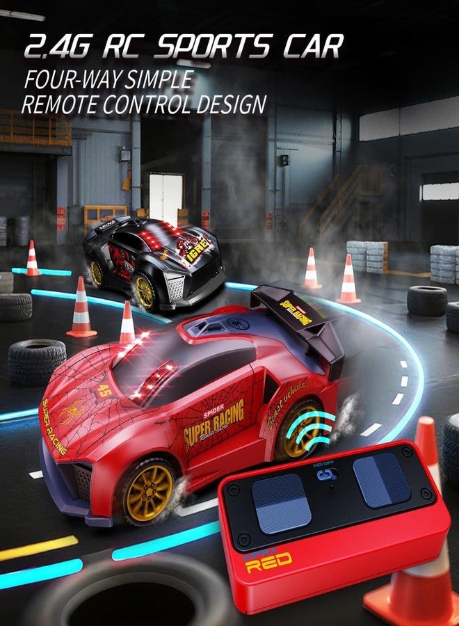 EXOMOON 2-Player Infrared Battle RC Car Toy with Dual Remotes | Shoot & Knock-Down Action Game | Time-Bound Dodge & Shoot Knock-Down Game | Interactive Racing & Target Toy for Kids (RED) - Image 3