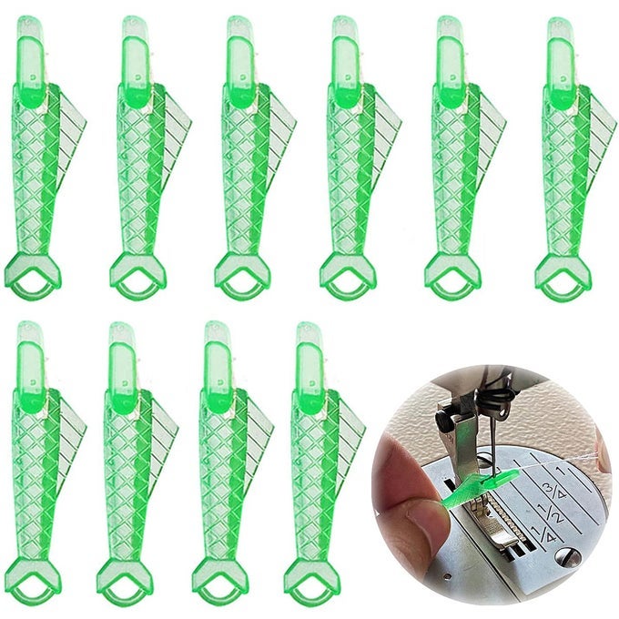 10 PCS SEWING MACHINE NEEDLE THREADERS FISH TYPE NEEDLE THREADER QUICK SEWING MACHINE LOOP NEEDLE THREADERS TOOL AUTOMATIC SEWING NEEDLE THREADER