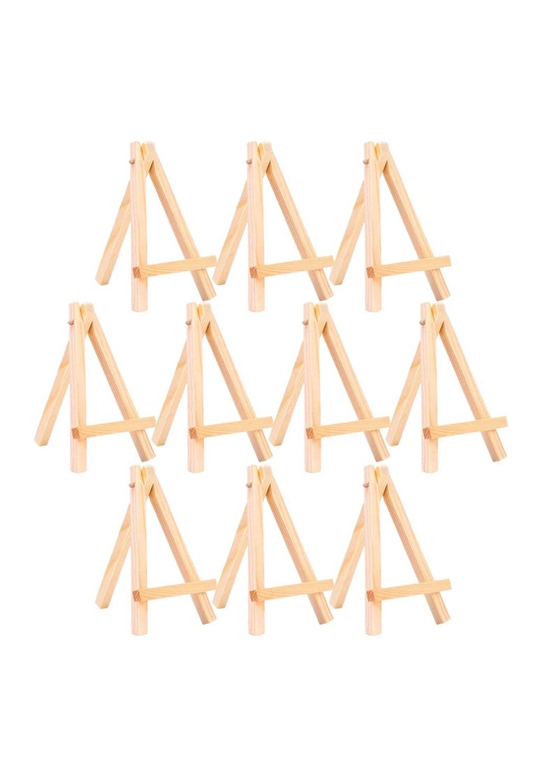 SYOSI حامل خشبي صغير، حامل سطح المكتب SYOSI، حامل صور خشبي ثلاثي القوائم، حامل عرض لوحات زيتية رقمية صغير، حامل عرض إعلاني، 10 قطع - Image 1